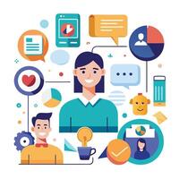 Comprehensive Conversion Marketing Concept with Flat Icons and Elements vector
