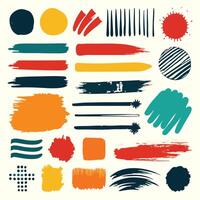 Rectangle of Ink Brush Strokes for Creative Design and Artistic Projects vector