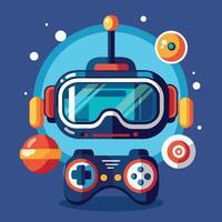 State of the Art Virtual Reality Headset Enhances Immersion into Digital Worlds vector