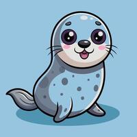 Adorable Cartoon Seal Character Illustration for Stock Use vector