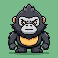 Amusing and Irritated Gorilla in Cartoon Illustration vector