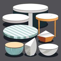 Modern and Classic Fusion Marble and Side Table Collection vector