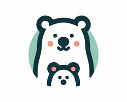 a bear and a baby bear are both in the same shape vector