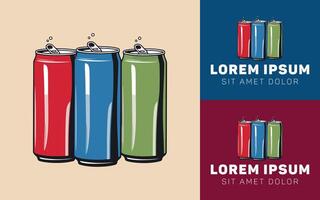 Minimalist Fizzy Soda Can Logo with Simple Clean Illustration vector