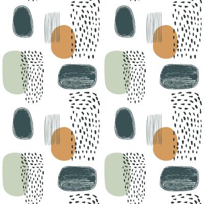 Geometric abstract background. Seamless pattern with simple doodle shapes. Hand drawn background in pastel colors.