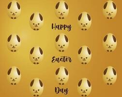 Easter Eggs with Rabbit Faces vector