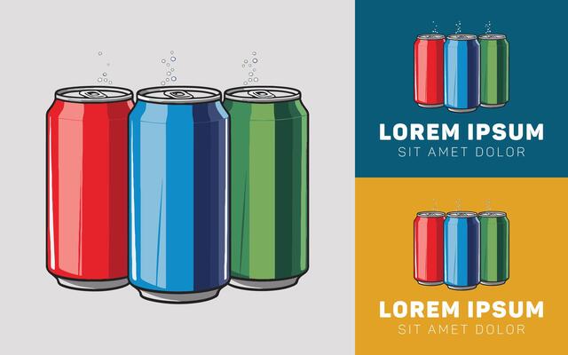 Refreshing Soda Can Icon Logo with Cool Modern Flat Design