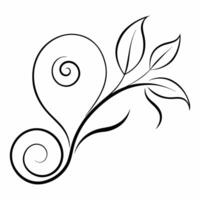 Curly swirls line decorative elements vector