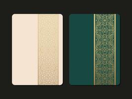 cover of gold pattern art motif in gold color vector