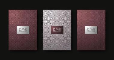 elegant pattern motif cover in dark color vector