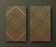 elegant gold abstract pattern texture vertical card vector