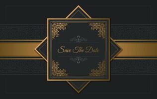 luxury dark invitation background style ornamental pattern vector