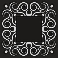 Calligraphic art square ornament frame line vector