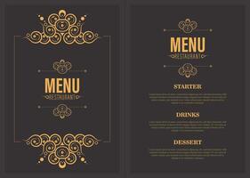 classic Menu Layout with ornamental Elements. vector