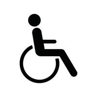A glyph style icon of disabled person, Disabled sign Icon isolated on white background vector