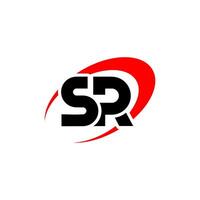 Modern SR Logo with Red Circle Element vector