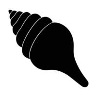 a black and white illustration of a conch shell vector