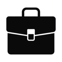 a black briefcase icon on a white background vector