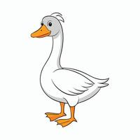 a cartoon duck standing on a white background vector