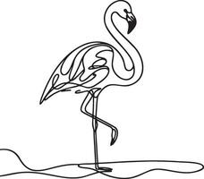 Flamingo Line Art. vector