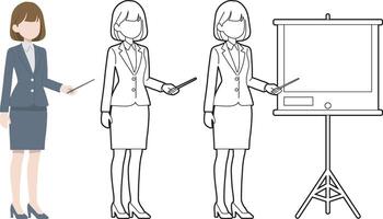 Businesswoman Giving Presentation. vector