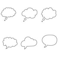 S new Conversan Bubbles A collection of diverse speech and thought bubbles in a clean, minimalist style, perfect for adding visual interest to your message. vector