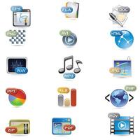 A Dj icons set with microphone vinyl disk mixer loudspeaker isolated vector