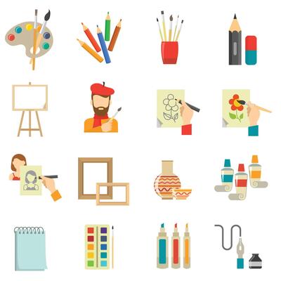 A new Set of art icons in flat design