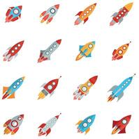 The best Kids rockets or spacecraft shuttles on startup to galaxy space with illuminators, spaceflight and cosmic space adventure vector