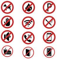 The new A Set Of Forbidden Required Symbol Sign, stration, Isolated On White Background Label vector