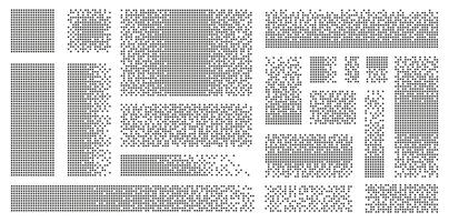 Pixel Disintegration Effect. Abstract Illustration Rectangle Element set vector