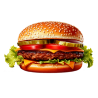 A hamburger with lettuce and cheese on it png