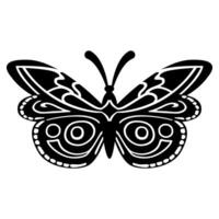 Black and white exotic butterfly illustrations with elegant intricate wing patterns. Mystical celestial moth. Esoteric hand-drawn element. Perfect for tattoo designs, logos, nature-themed projects. vector