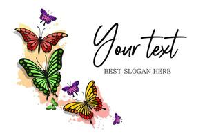 Butterfly decor with texture. Banner Background with Text, Elegant Nature vector