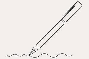 Artistic continuous pen single stroke drawing vector