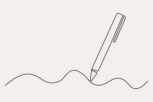 Fine art continuous pen one line sketch vector