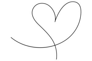 Outline heart icon in one line style vector
