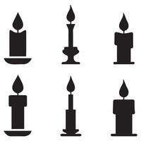 Candle silhouette icon on white background vector