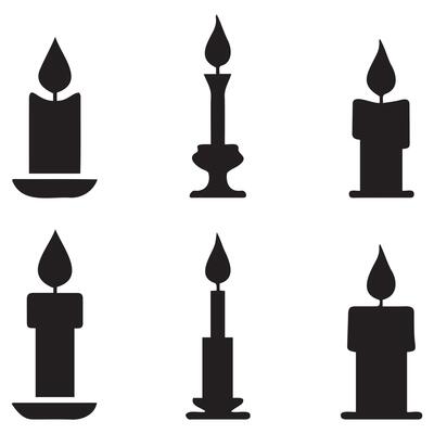 Candle silhouette icon on white background