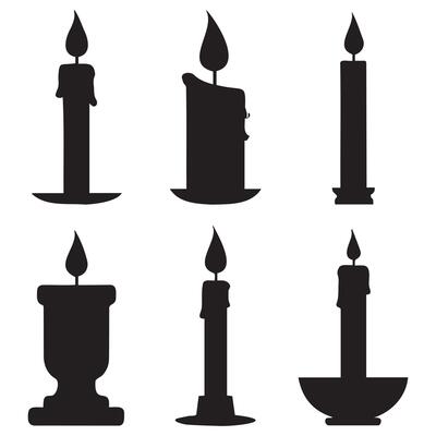 Candle icon minimalist outline style