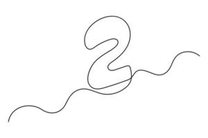 Minimal line number 2 symbol simple art vector