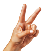 A hand with two fingers up in the air png