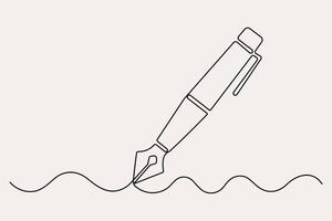 Pen-drawn single stroke continuous line art vector