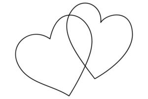 Elegant heart icon one line minimal drawing vector