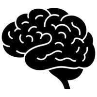 Medical brain icon silhouette illustration vector