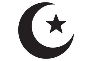 Modern moon and star icon minimal look vector