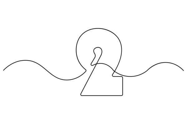 Abstract number 2 one line icon art