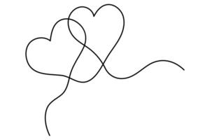 Minimal romantic heart icon one line sketch vector