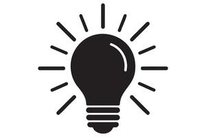 Light bulb icon with white background vector