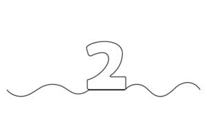 Modern minimal number 2 icon outline vector